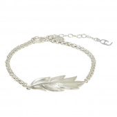 Feather/Leaf chain brace armband Silver