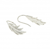 Feather/Leaf short örhänge Silver