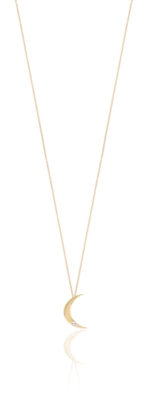 One moon halsband Guld 65-75 cm