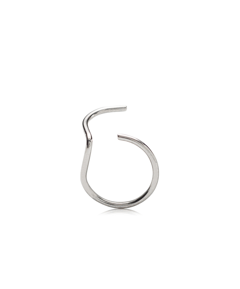 Nose Ring 10 mm Left Natural Titanium