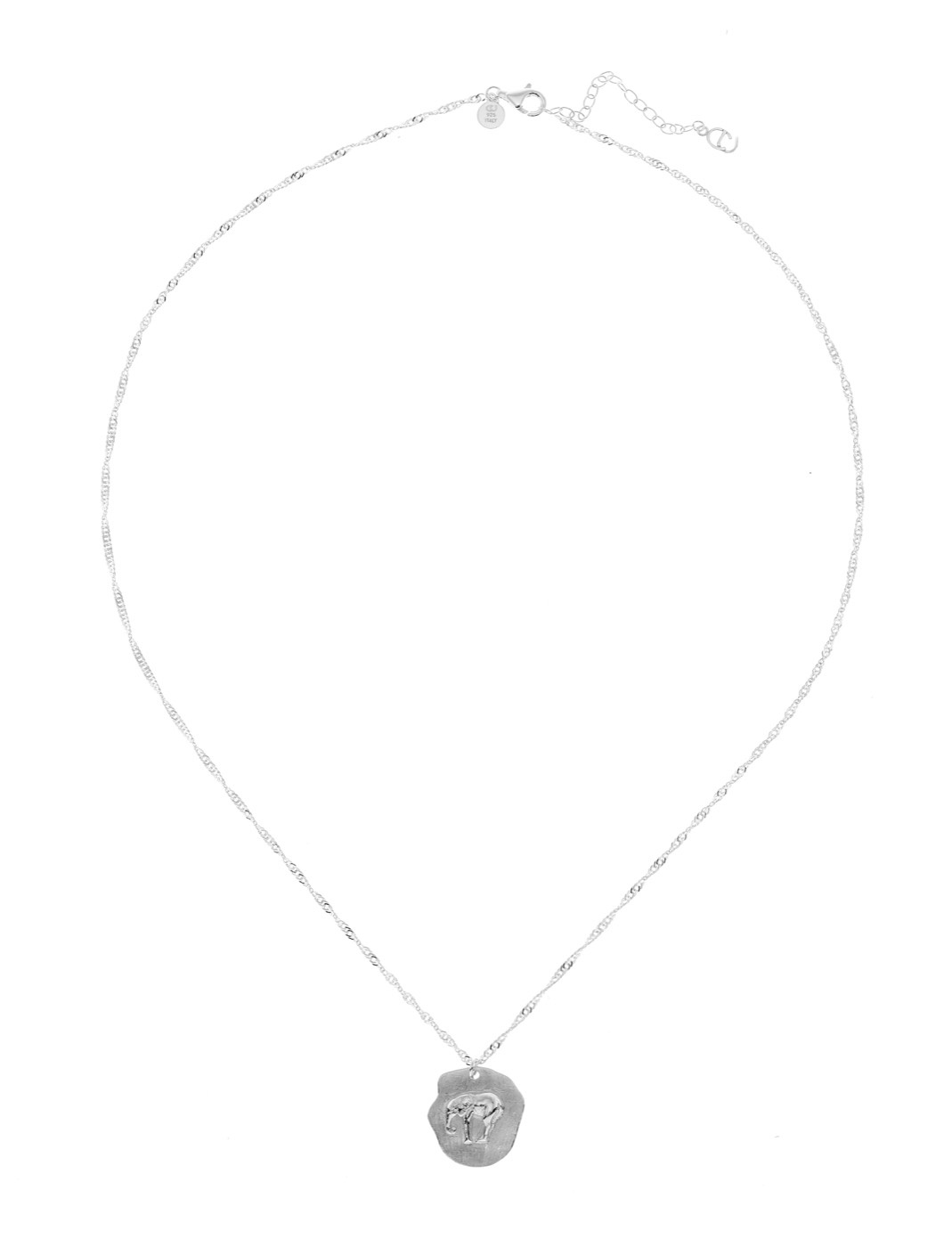 Two Elephant halsband - Silver