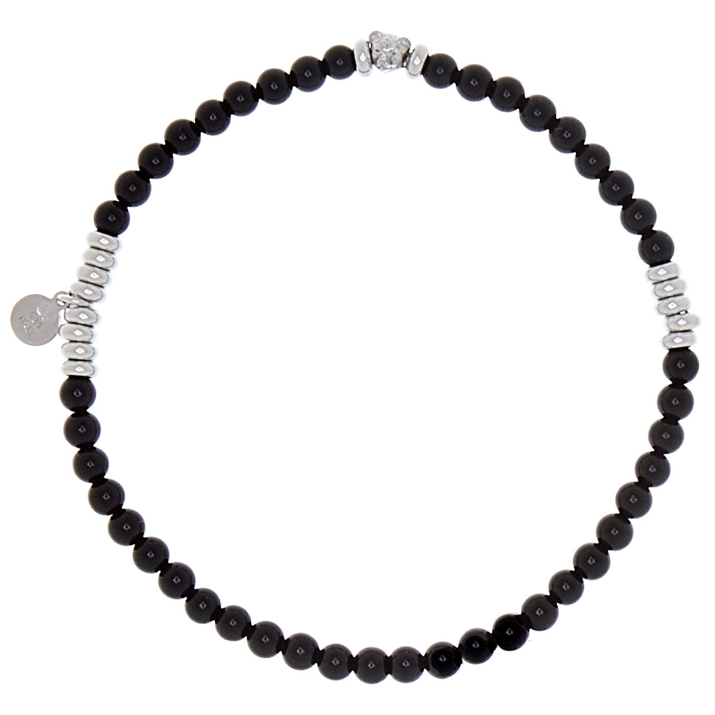 Bear elastic brace armband black Silver