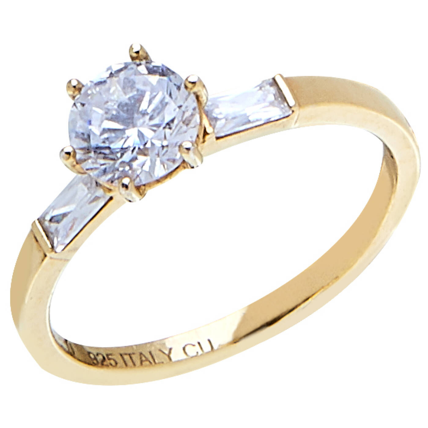 Two tripple stone ring guld