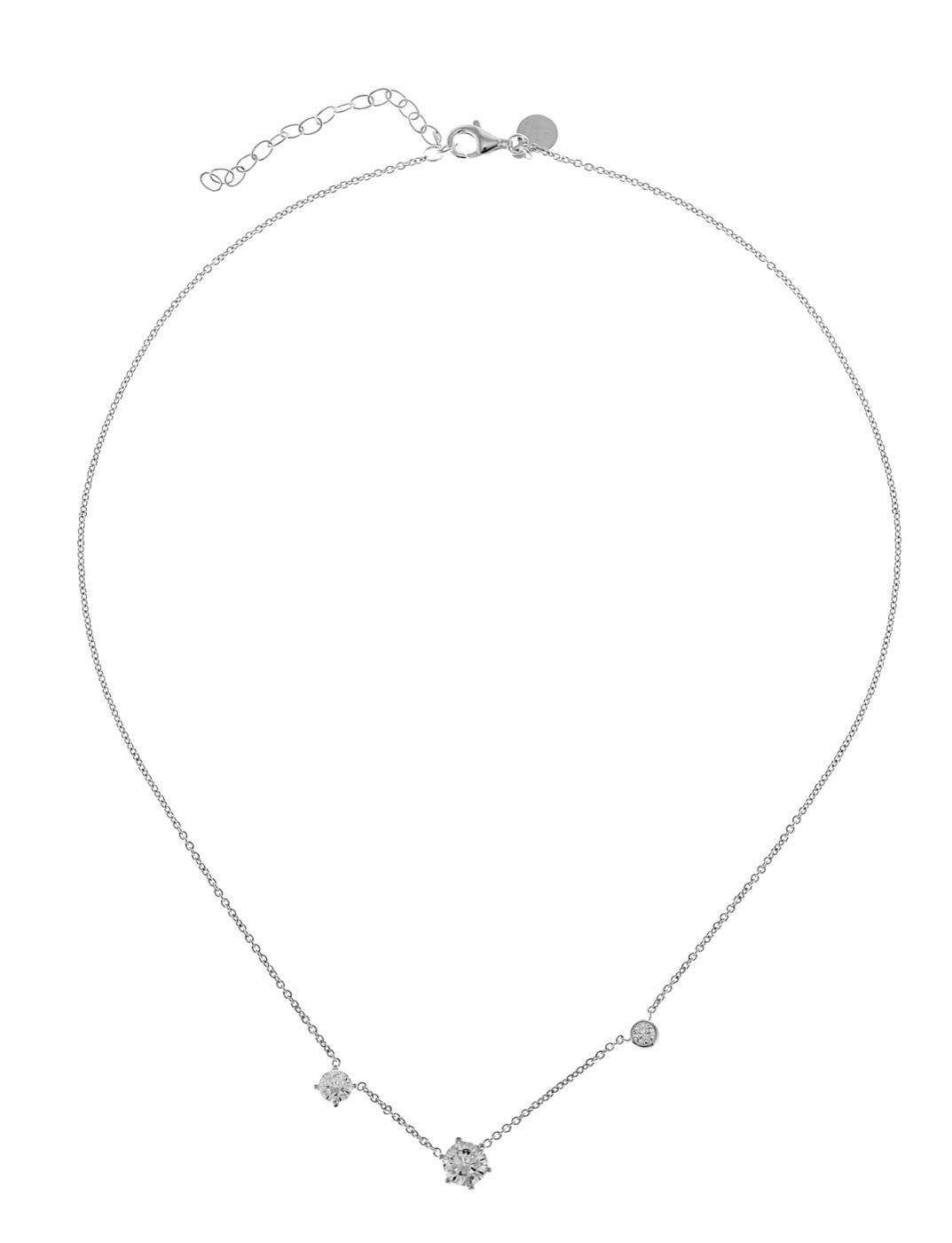 Two Stone halsband - Silver