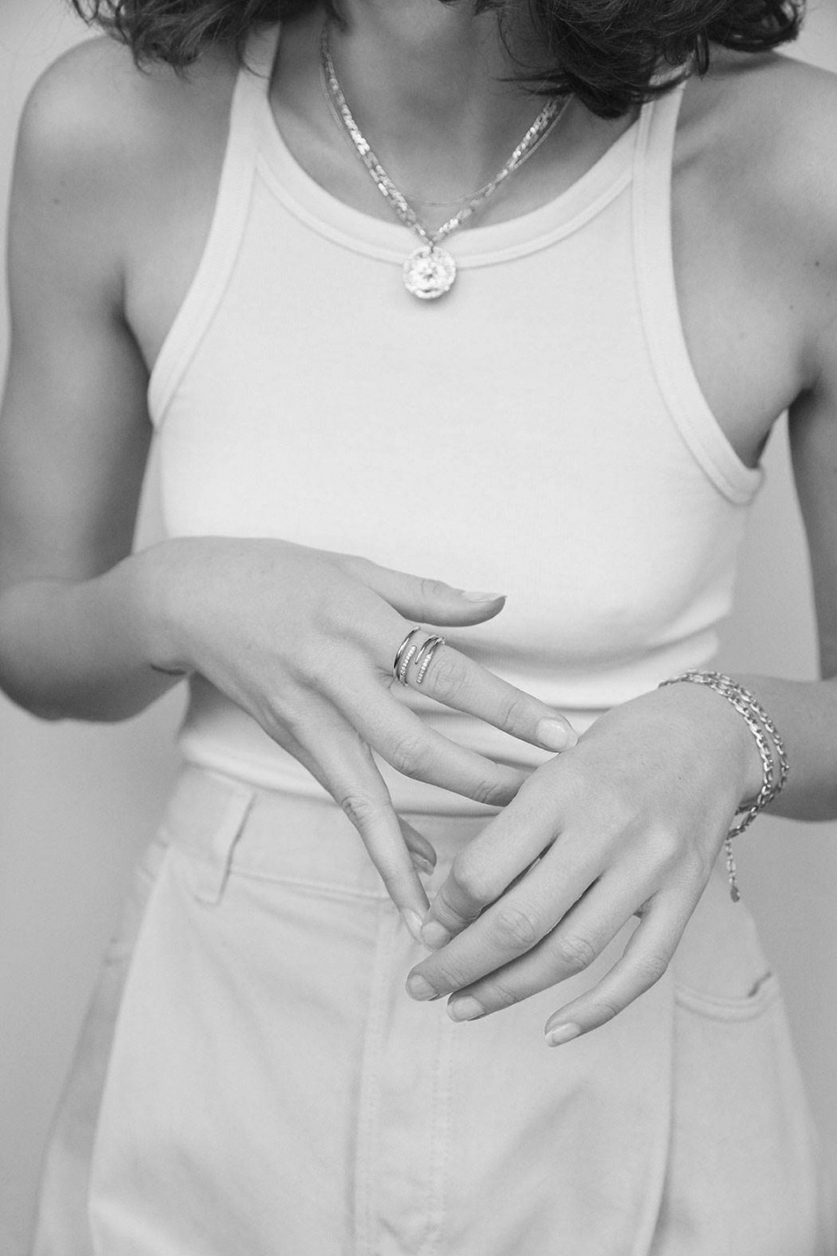 Loop stone ring Silver 16/17