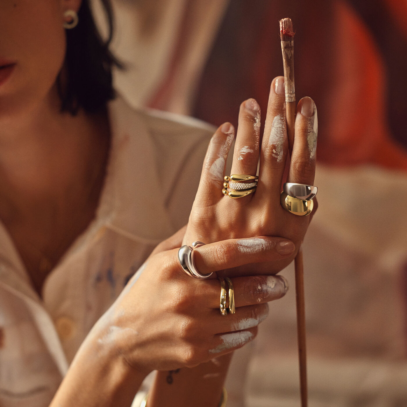 CURVE Ring SILVER Guld