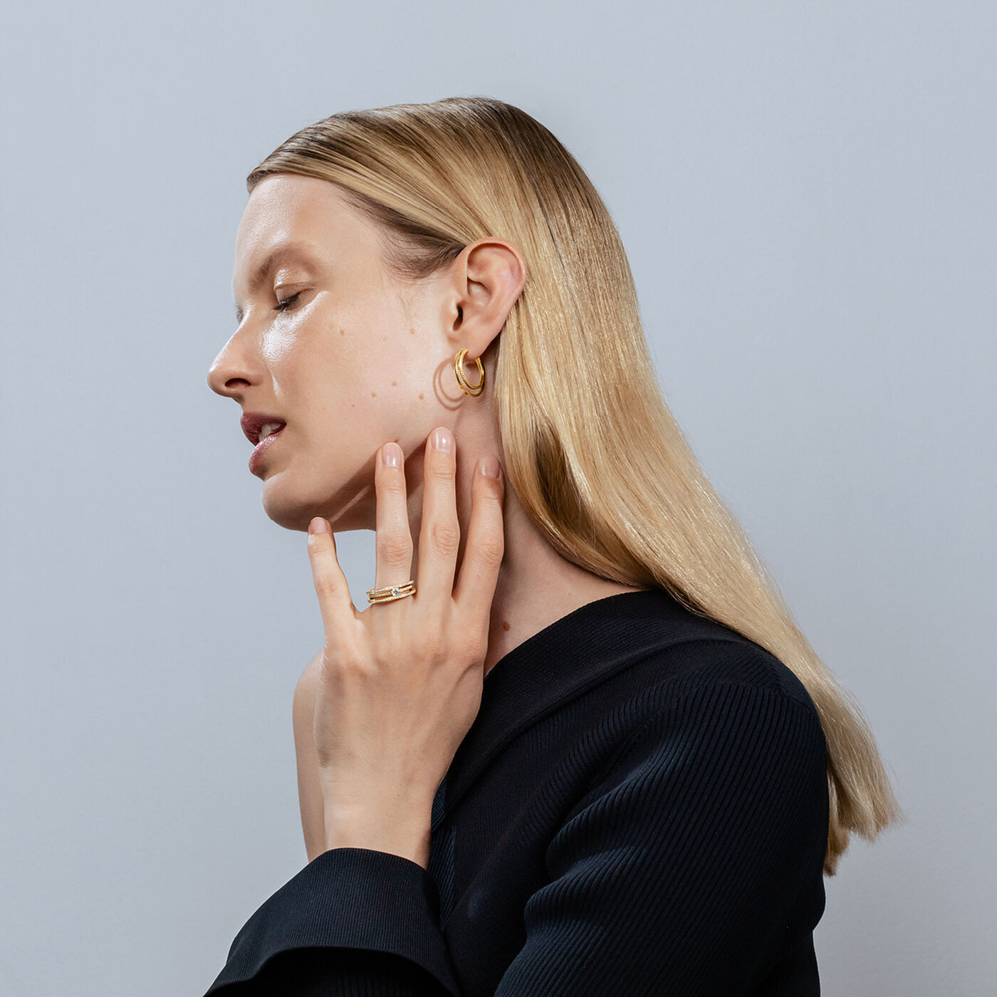 HALO SOLITAIRE Ring FULL PAVE 0.77 ct Guld