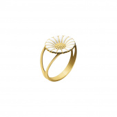 DAISY Ring WHITE ENAMEL 11 mm (Guld)