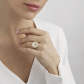 DAISY Ring WHITE ENAMEL 18 mm (Guld)