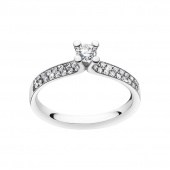 MAGIC SOLITAIRE Ring Diamant PAVÉ 0.33 ct Vitguld