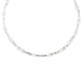 Letters beaded halsband 40-45 white Silver
