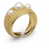 Pearl bubble ring guld