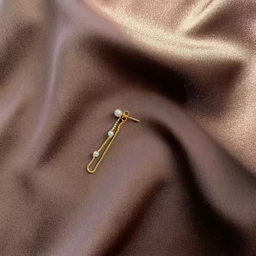 Pearl chain örhänge Guld