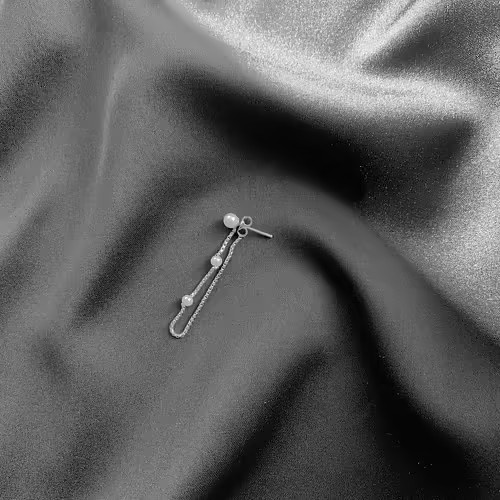 Pearl chain örhänge Silver