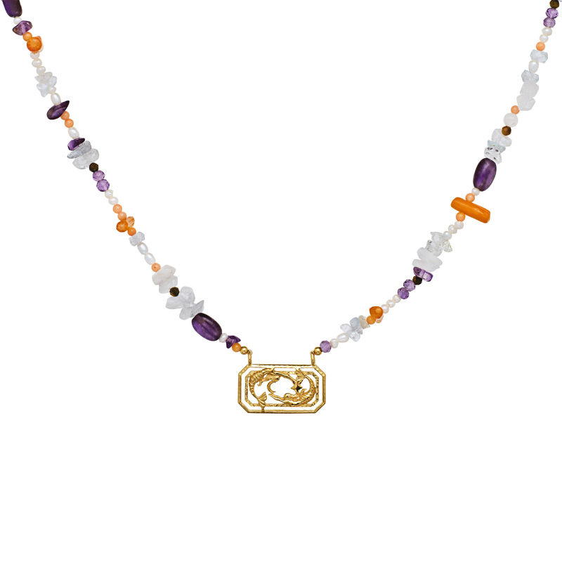 Zodiac Water Pisces Halsband (Guld)