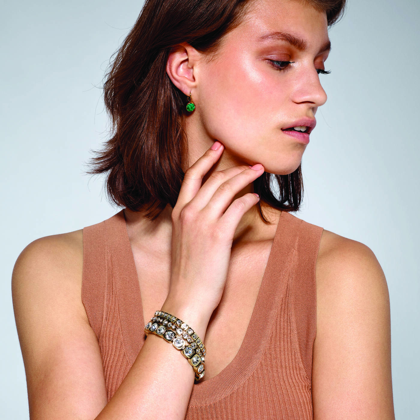 LOUISE Guld GREEN Örhänge