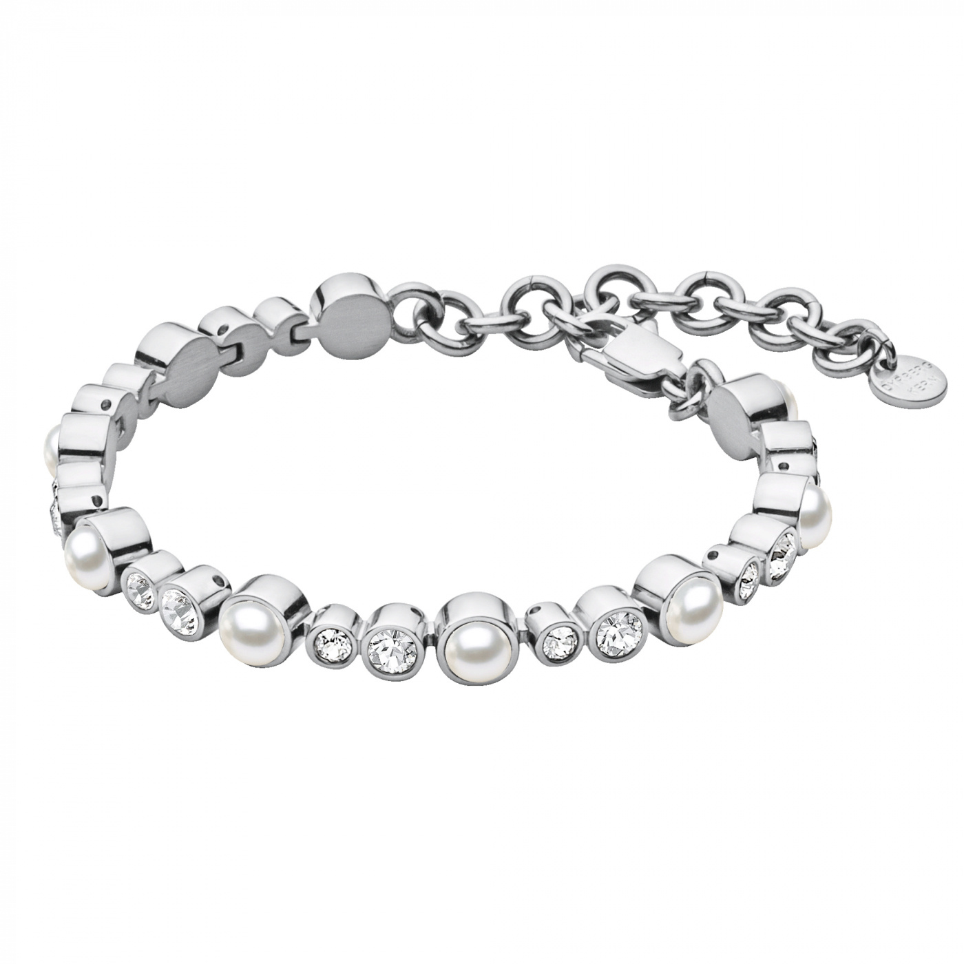 SACHA Armband Silver/white pearl 