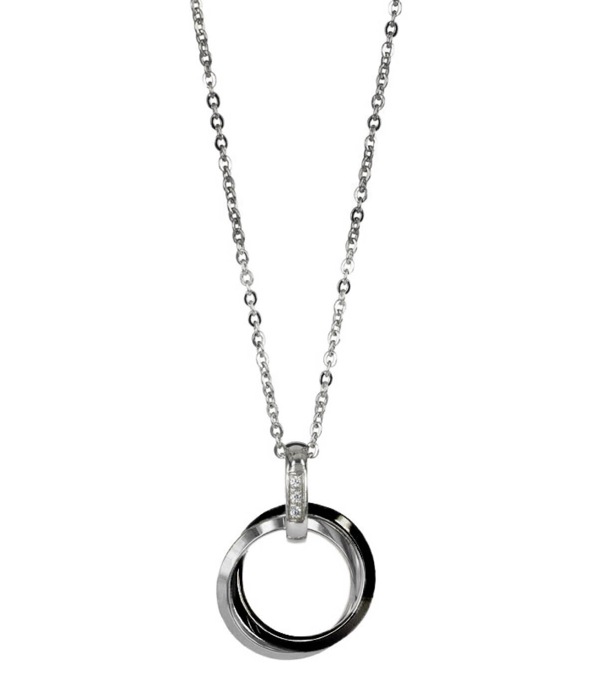 CAROLIN Long halsband Svart/Stål