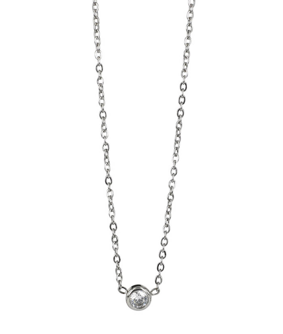 LILLY 4 mm halsband Stål/Kristall