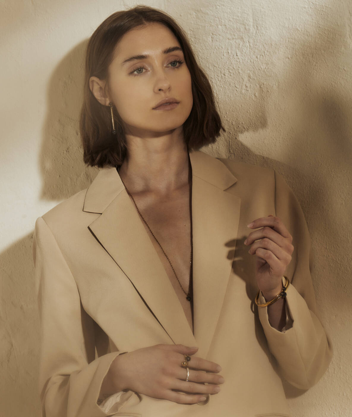 VICTORIA Long halsband Guld/Grå