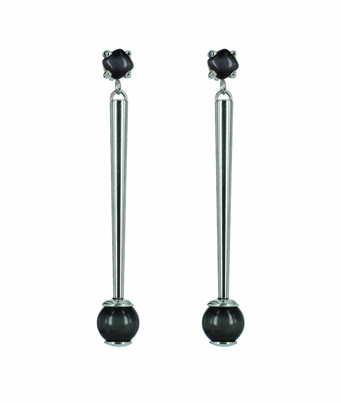 VICTORIA Long örhänge Stål/Grå