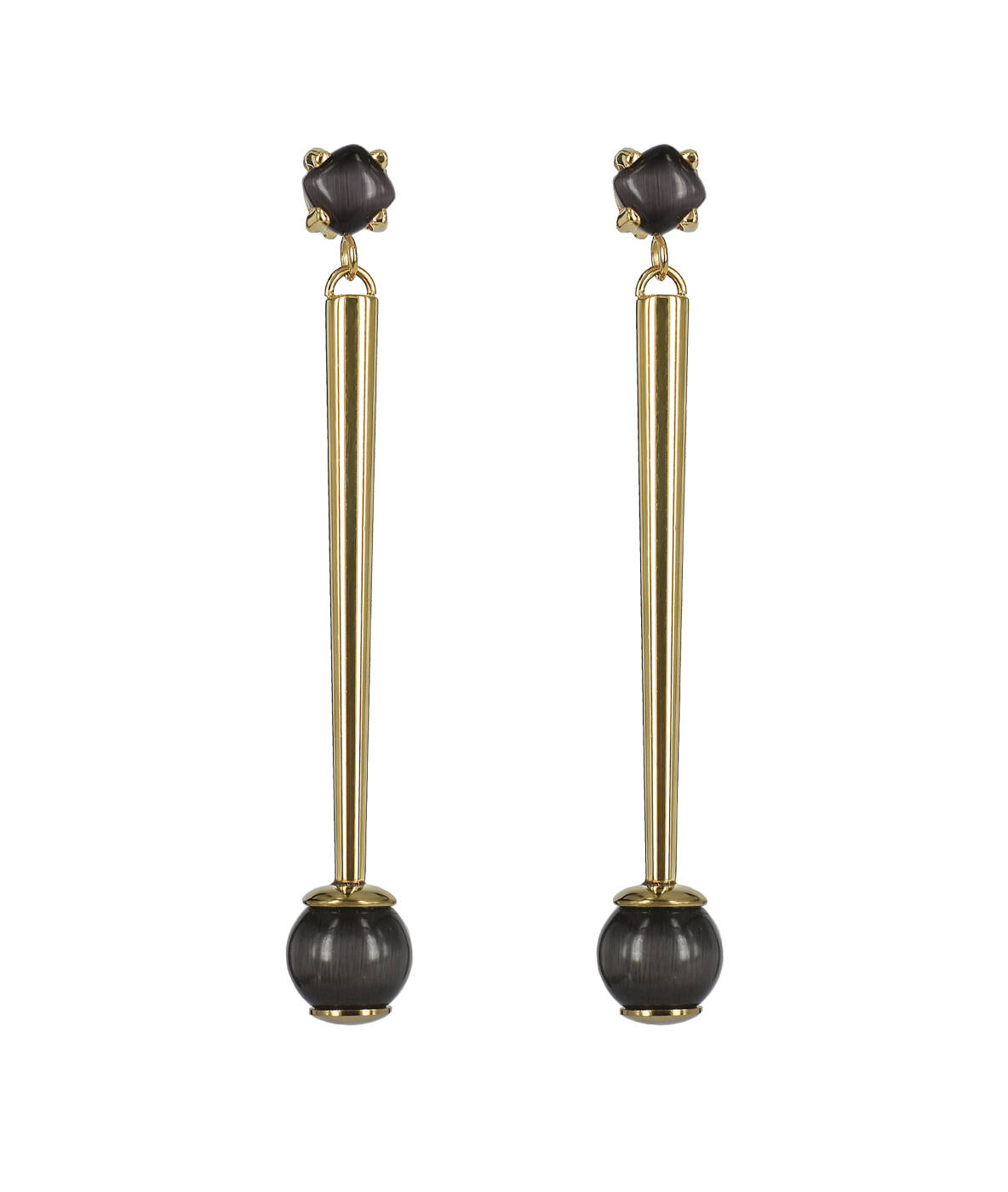 VICTORIA Long örhänge Guld/Grå