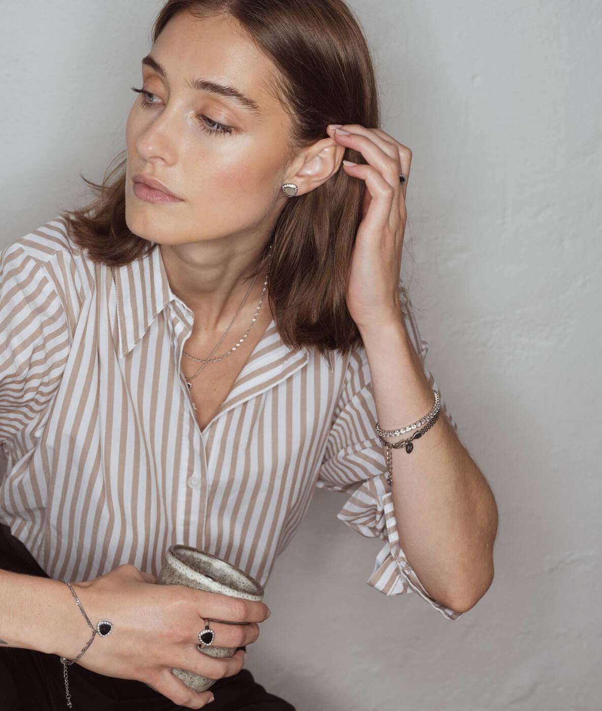 GLIMRA 4mm armband Stål/Kristall