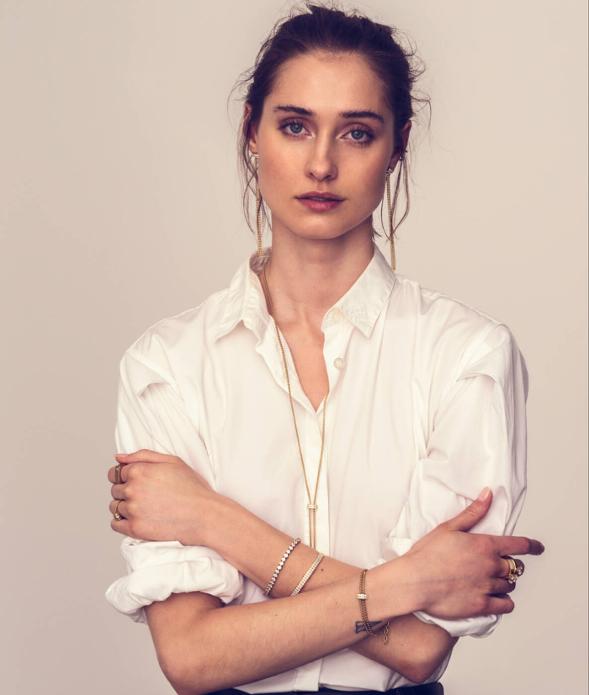 CLARISSA Long halsband Guld