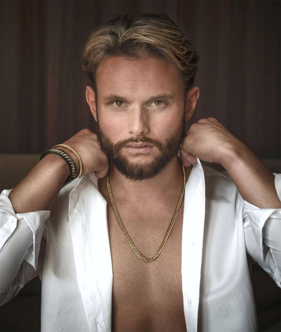 KIAN armband Brunt/Stål