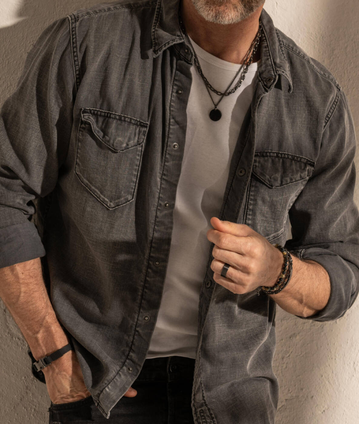 CHARLIE halsband Gun Metal