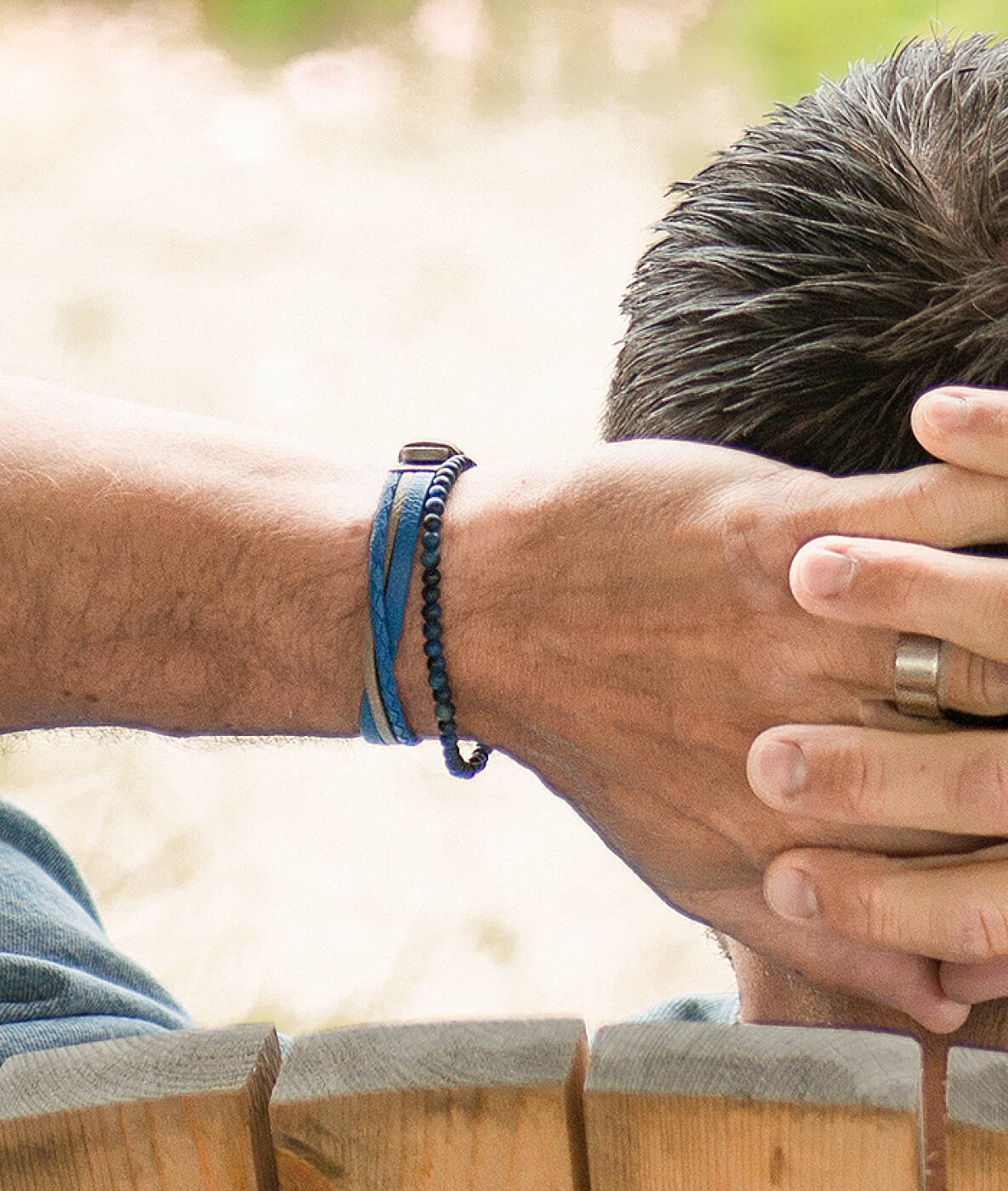 FELIX (Vegan) armband Blå/Beige