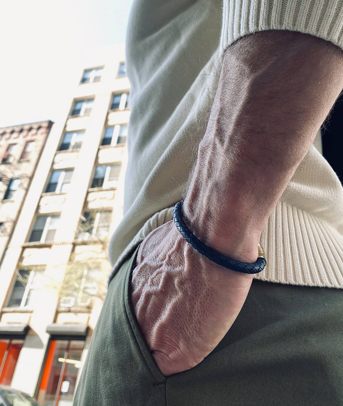 IZAR armband Navy/Guld