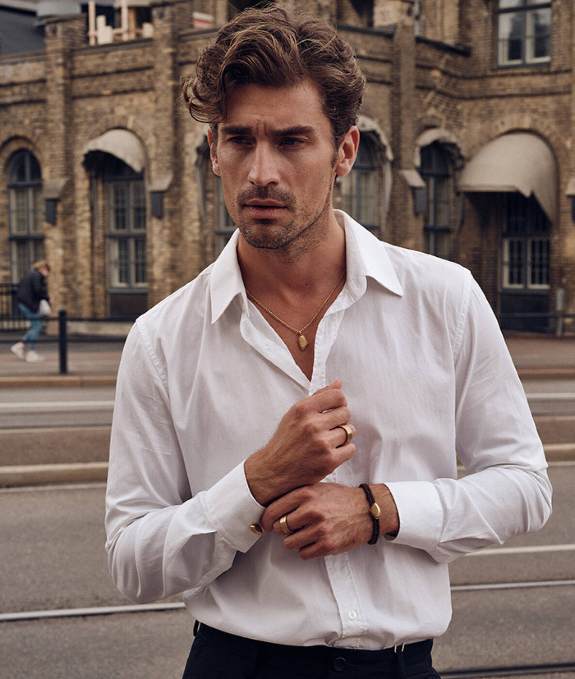 BROOKLYN armband Guld/Brunt