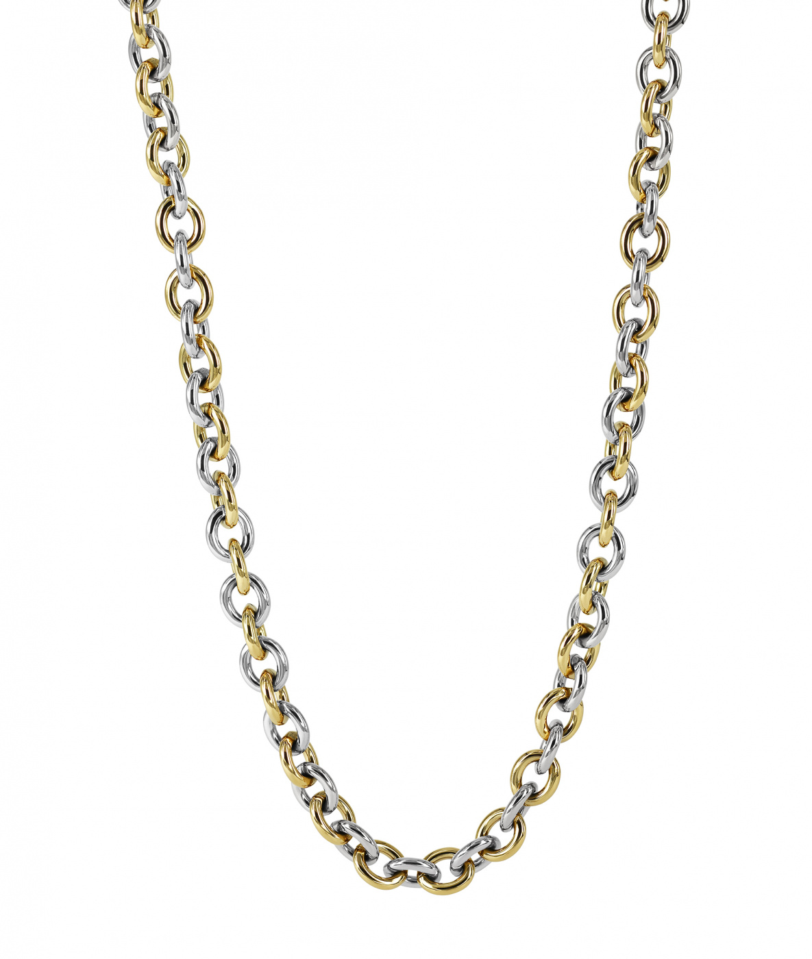 RUBY Small Long Halsband Stål/Guld