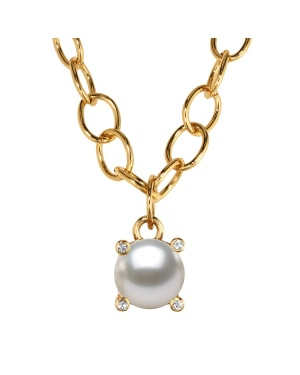 RAMINA SG WHITE PEARL Halsband Guld