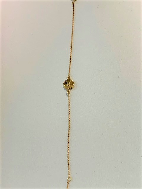 Uppland armband 1 blomma guld 17+2 cm