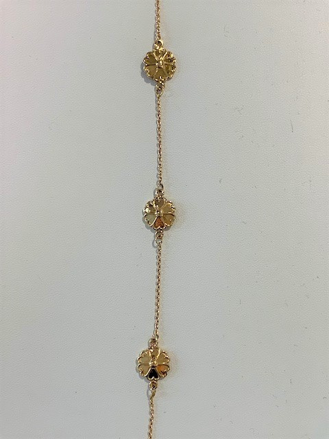Uppland armband 3 blommor guld 17+1 cm
