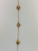 Uppland armband 3 blommor guld 17+1 cm