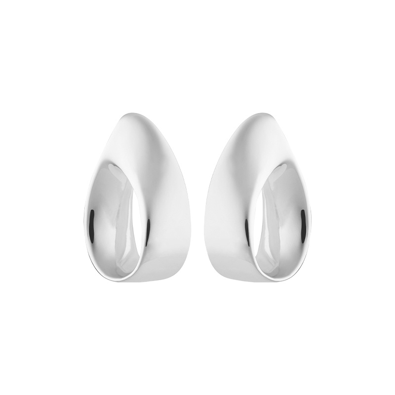 Aqua swirl studs Silver