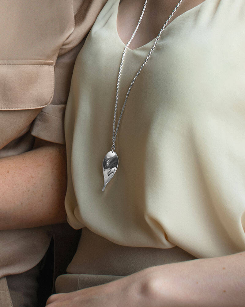 Aqua halsband silver