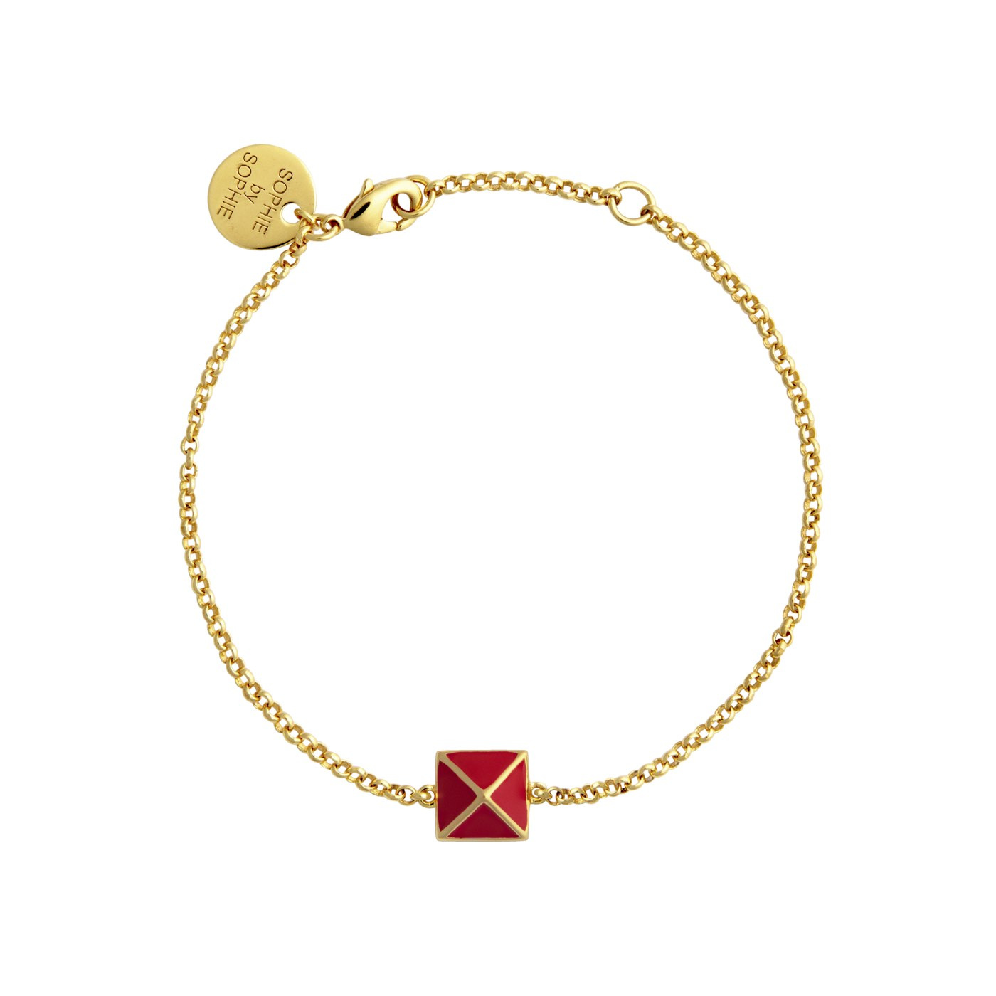 Enamel pyramid one stud Armband