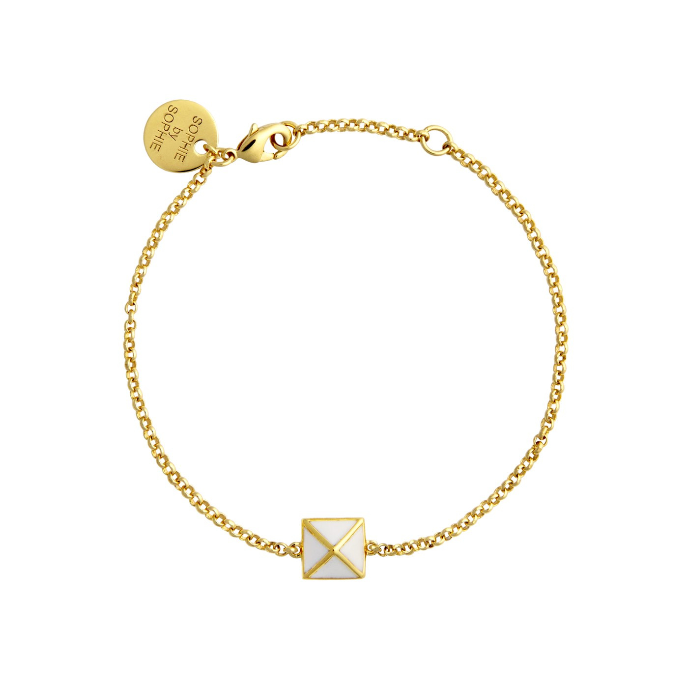 Enamel pyramid one stud Armband