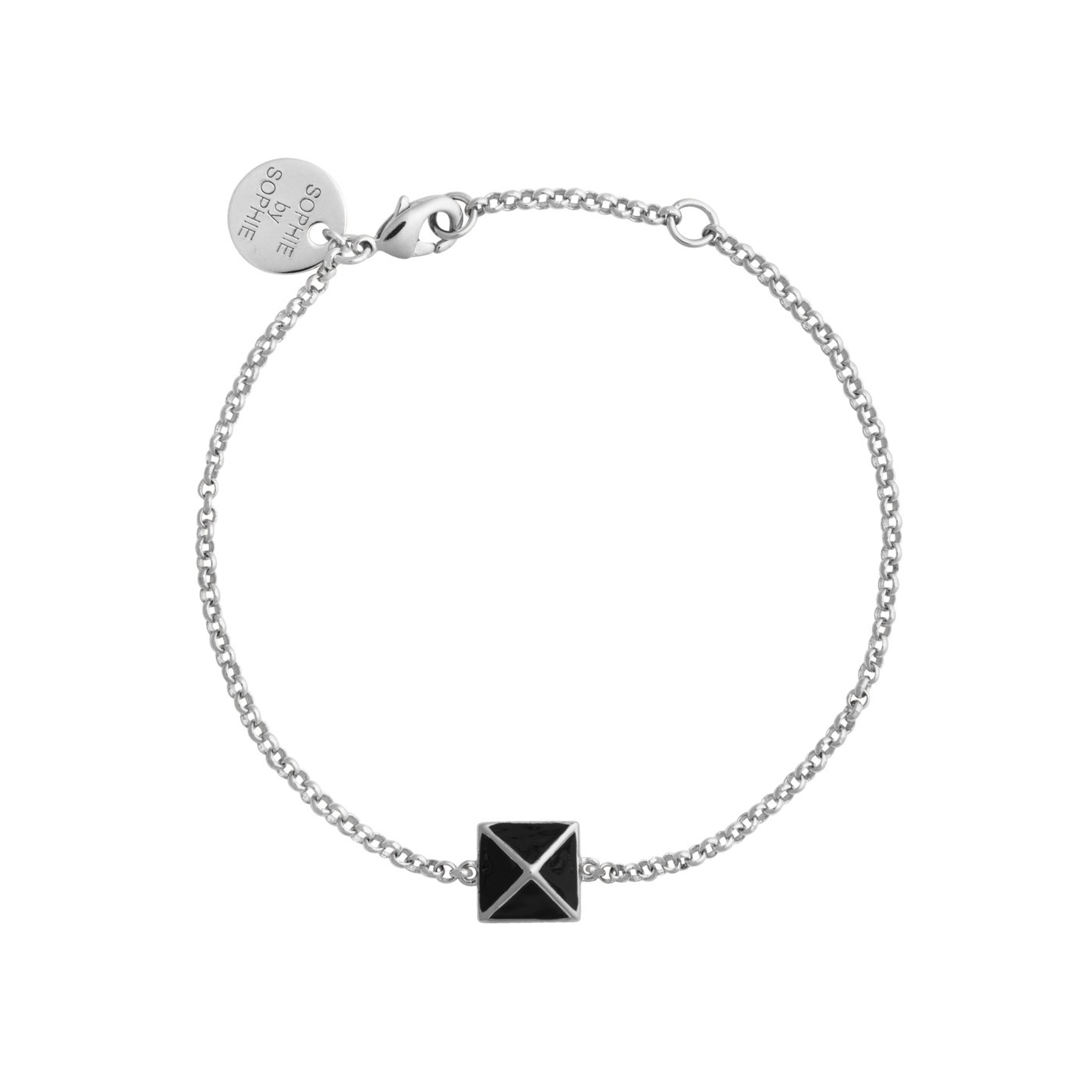 Enamel pyramid one stud Armband