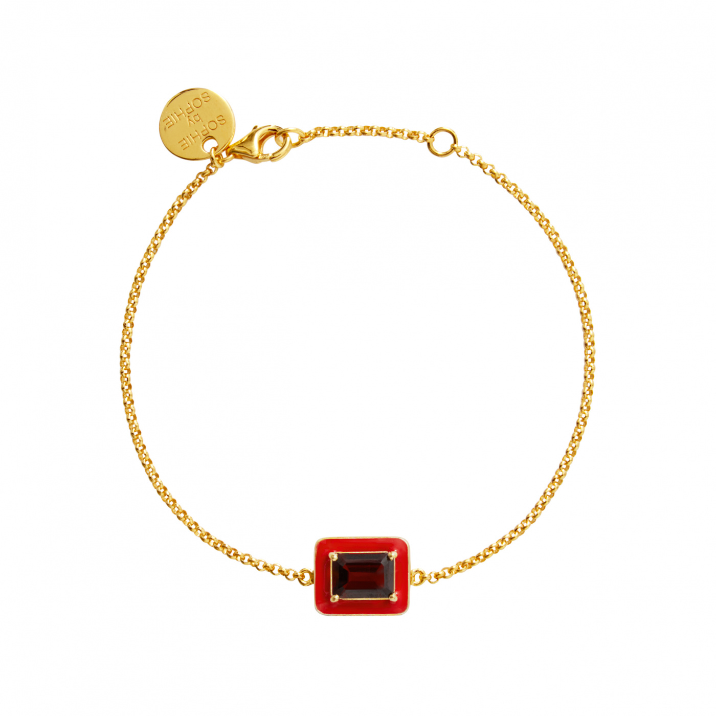 Iris armband red garnet