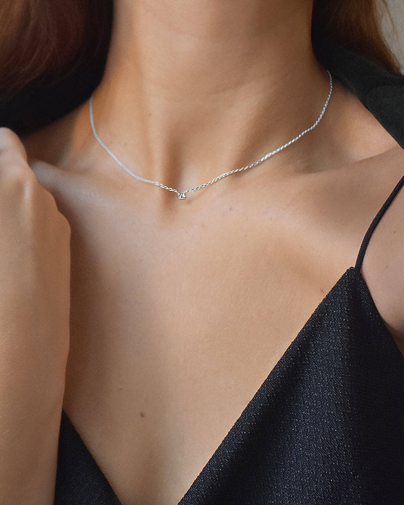 Diamond Sky drop halsband silver