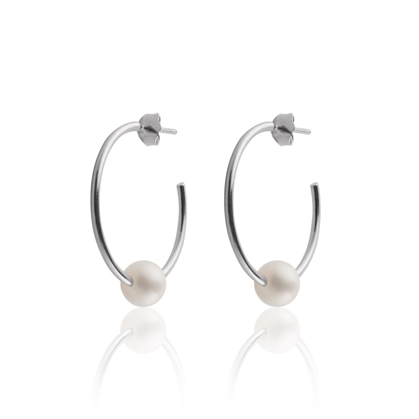 Pearl Hoops örhänge (silver)
