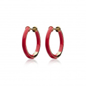 Enamel thin hoops red (gold)
