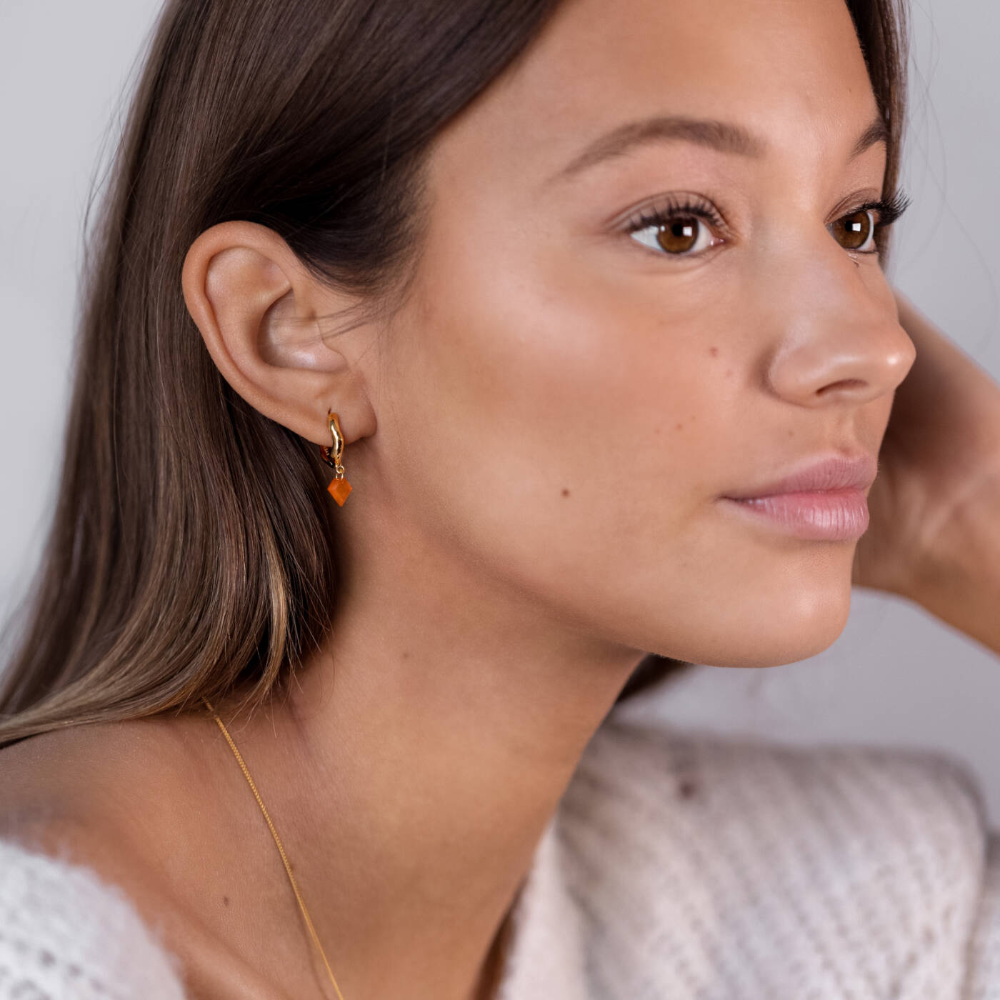 Diamona Carnelian Örhänge Gold