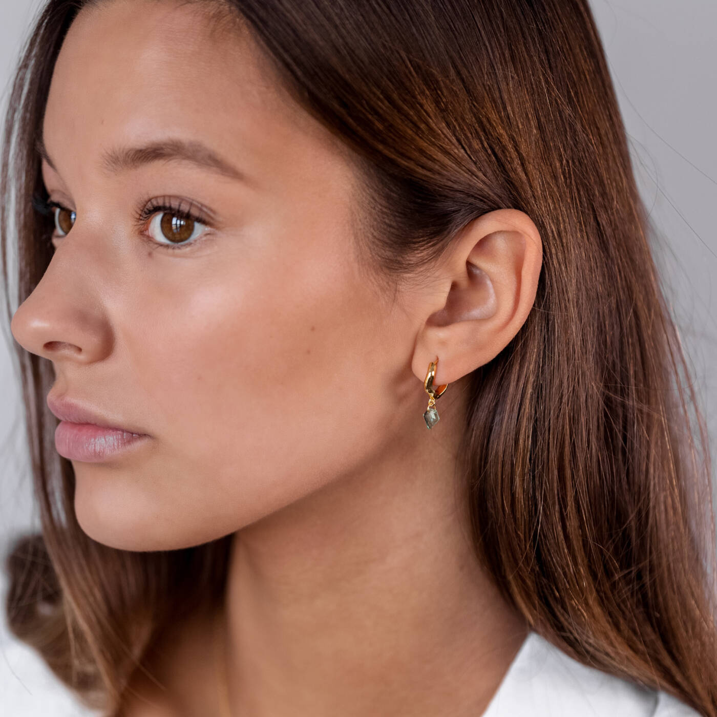 Diamona Green Quartz Örhänge Gold