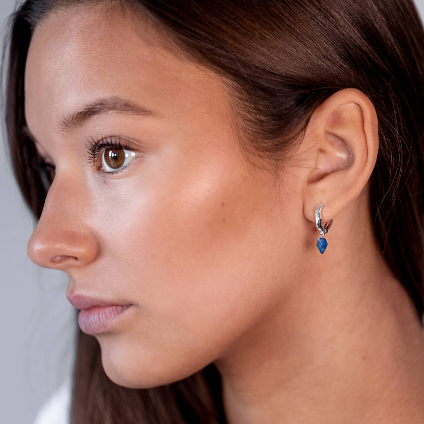 Diamona Blue Quartz Örhänge Silver